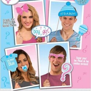 Forum Novelties Gender Reveal Photo Booth Prop Party Accessories 18 Count